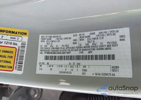 2024 Ford Bronco Outer Banks z USA, uszkodzony, nr VIN 1FMDE8BH4RLB07497